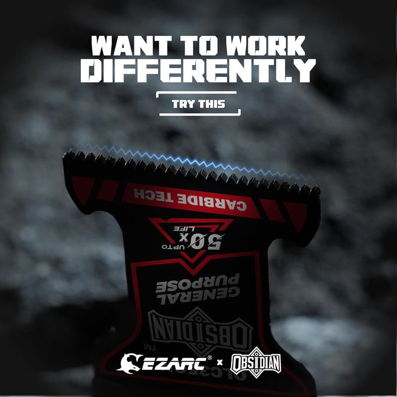 EZARC Obsidian Carbide Oscillating Saw Blades, Muti-Material Oscillating Tool Blade Quick Release for Metal, Nails, Wood, Plaster, Drywall and PVC, 3-Pack - Image 2